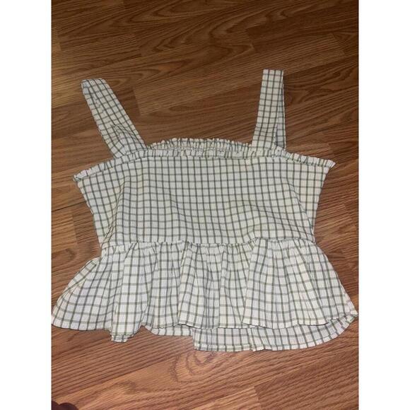 Checkered Peplum Crop Top Size Medium - Picture 4 of 6